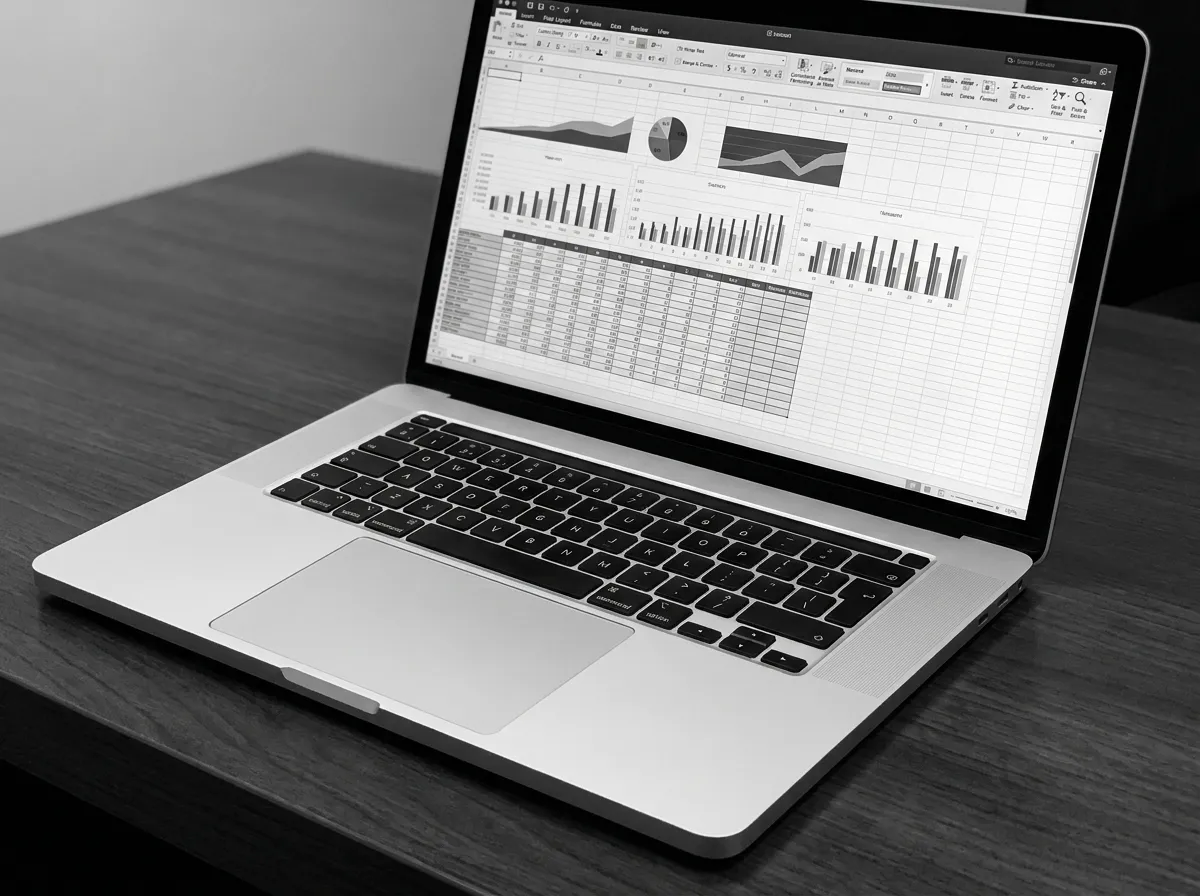 Analytics dashboard on a laptop
